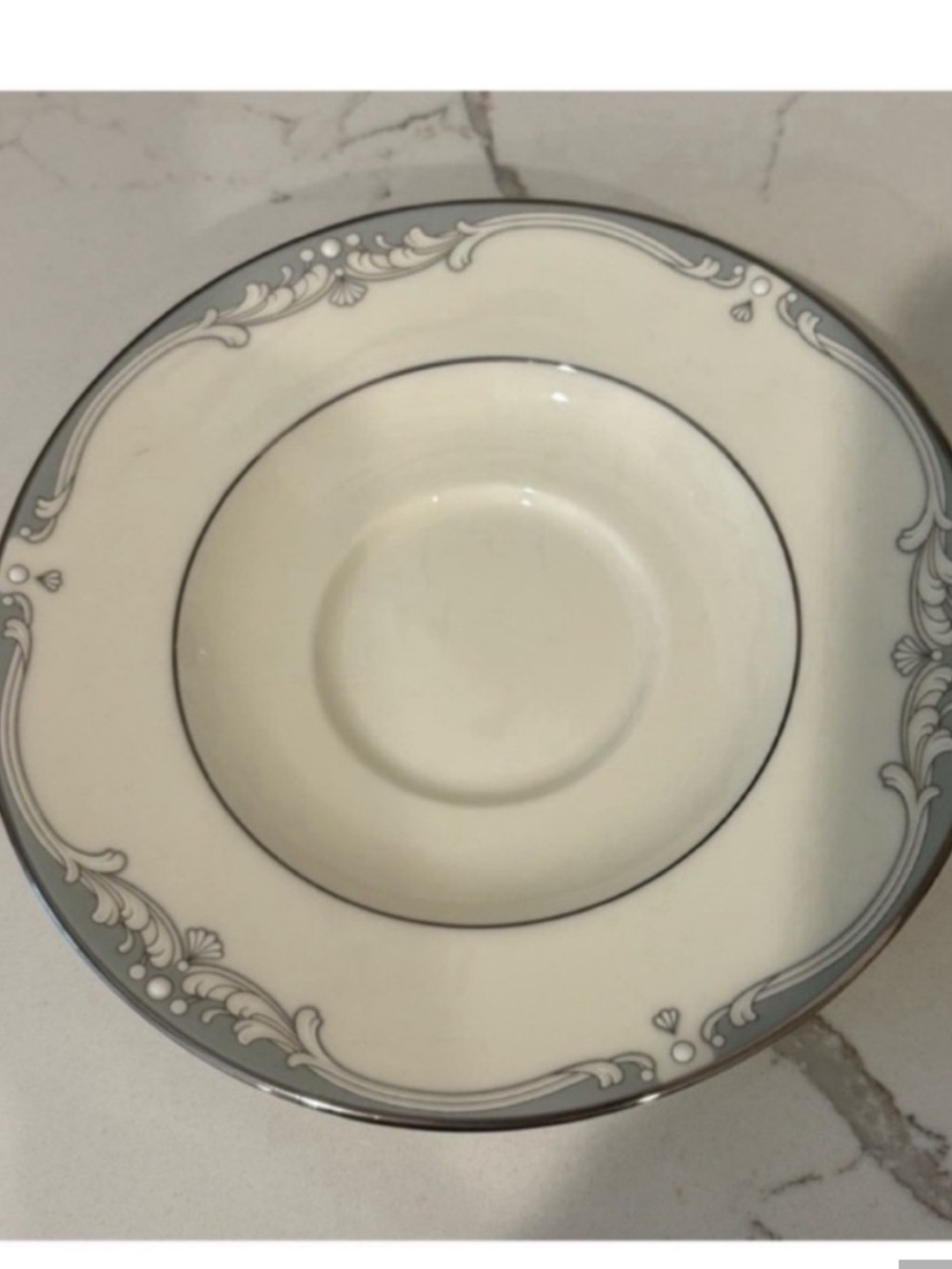 Vintage Noritake Cousteau Bone China Teacup and Saucer Set Off White Grey Japan - Picture 8 of 11